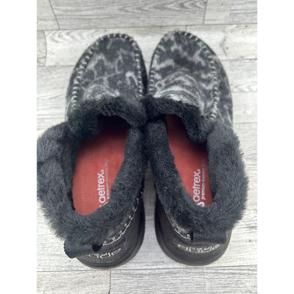 Hey Dude Denny Marble Leopard Grey Black Faux Fur Lined Ankle Boots Women Sz 10 - Picture 13 of 16